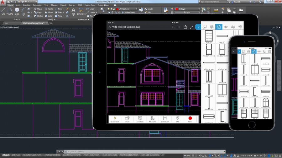 AutoCAD Mobile 2D Drafting Tool on Mobile Devices Software