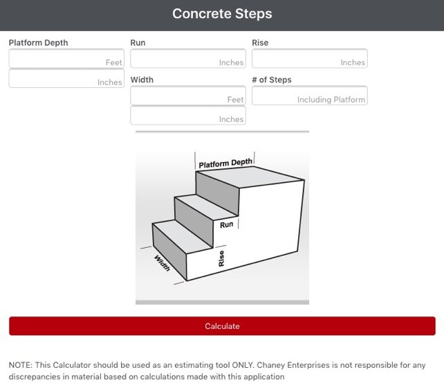 Concrete Stairs Calculator