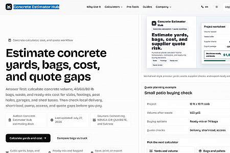 Concrete Estimator Hub screenshot