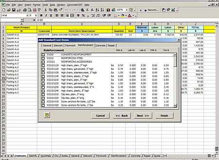 ConcreteCost Estimator for Excel screenshot