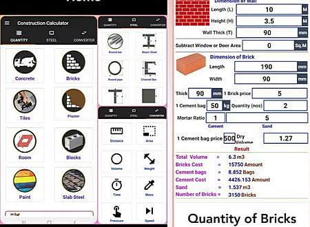 Construction Calculator screenshot