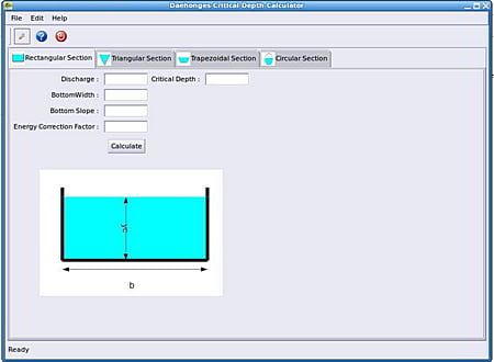 Critical Depth Calculator in Open Channel Flows screenshot
