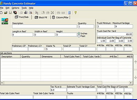 Handy Concrete Estimator screenshot