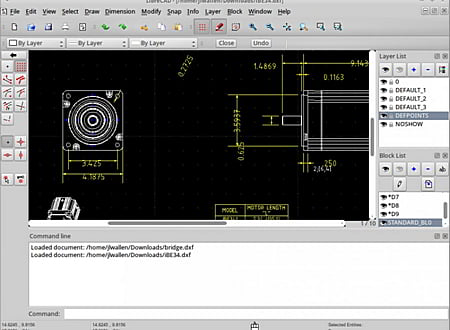 LibreCAD screenshot