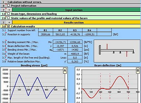 MITCalc Beam Calculation screenshot