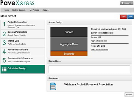 PAVEXpress screenshot