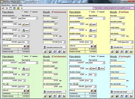 Pipe Flow Wizard screenshot