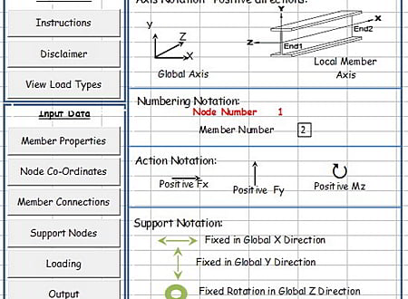 Plane Frame Analysis for Static Loads screenshot