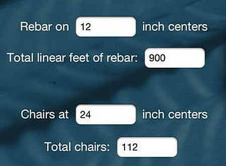 Rebar Calculator screenshot